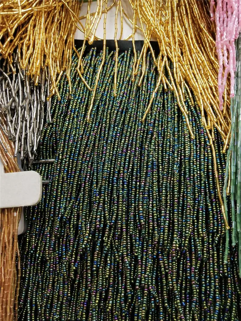 Colorful green Ribbon Beading Fringe Trimming Beaded Tassel Lace Latin Macrame 15cm for wedding bridal gown dress YG-04 | Дом и сад
