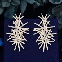 godki luxury fireworks trendy cubic zirconia wedding party drop earring fashion jewelry for women