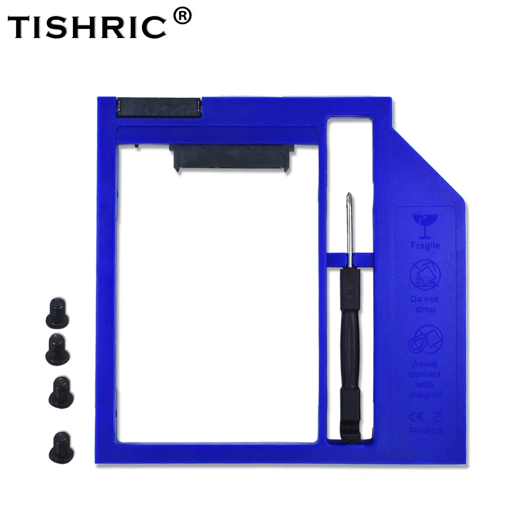 Синий пластиковый корпус TISHRIC для жесткого диска 9 5 мм SATA 3 0 Optibay 2 дюйма адаптер SSD