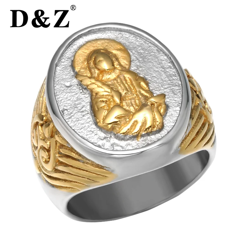 D & Z религиозная девственница кольцо Мэри золото нержавеющая сталь мать Иисуса
