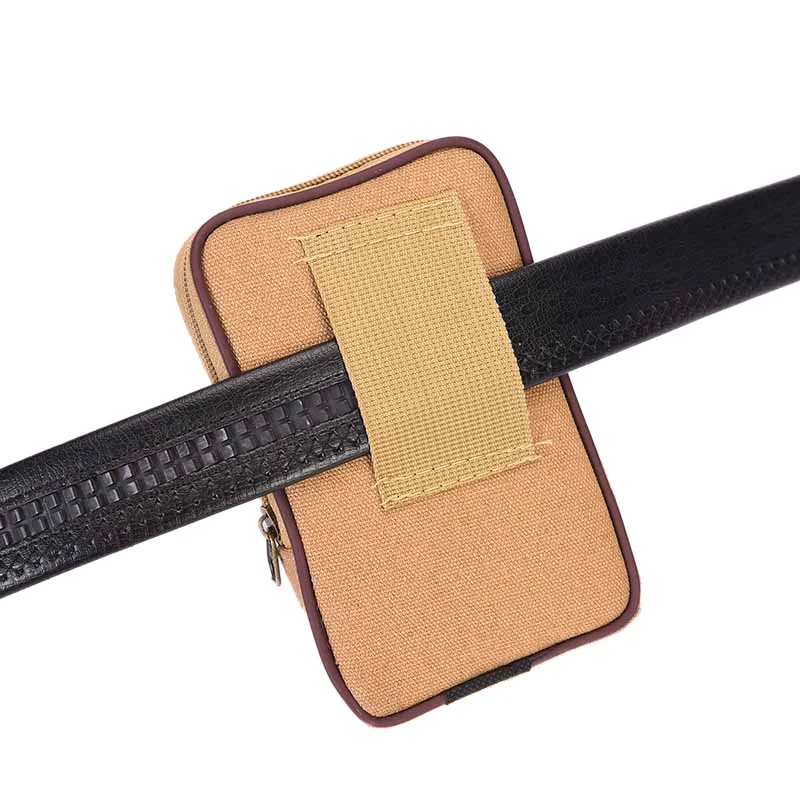 

Genuine Leather Cowhide Outdoor Running Mini Waist Bag Type Horizontal and Vertical for Cycling Hiking Cash Phone Portable Bag