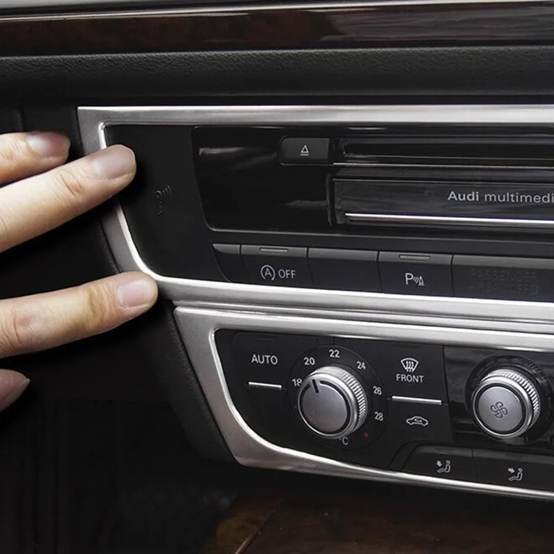 Автомобильная консоль кондиционера CD панель декоративная накладка 2 шт для Audi A6 C7 A7 2012- внутренняя нержавеющая сталь аксессуары