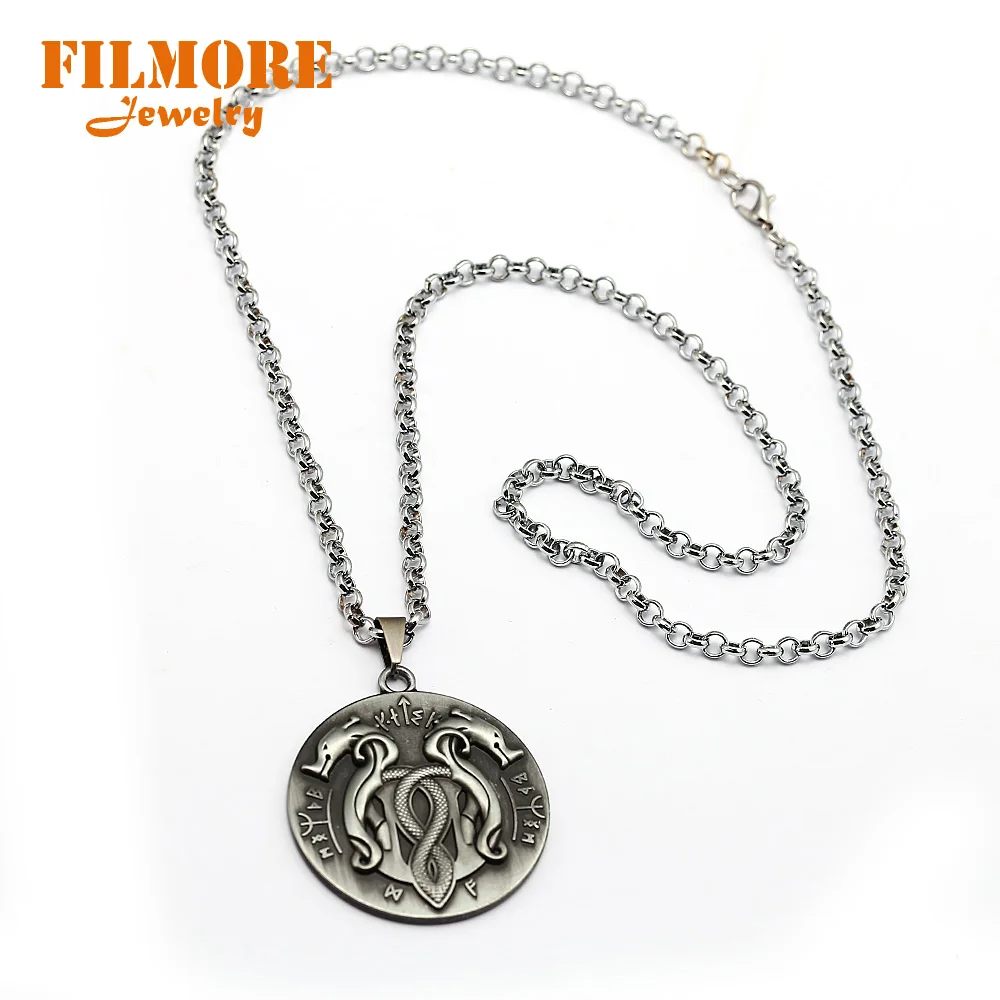 Filmore Game Jewelry God of War 4 Kratos массивное ожерелье World Snake роспись логотип звеньевая цепь