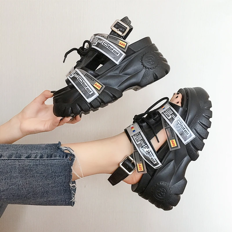 

Summer new Harajuku thick-soled women's shoes fashion muffin Roman casual shoes.