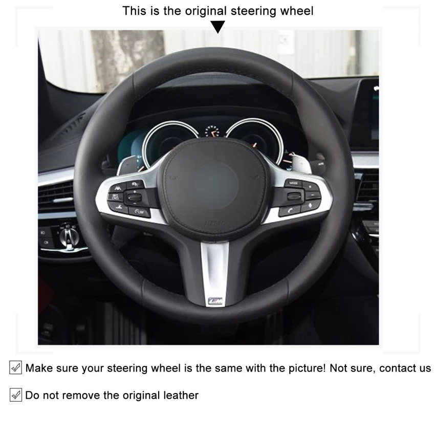MEWANT черная замшевая накладка на руль из натуральной кожи для BMW M Sport G30 G31 G32 G20 G21 G14