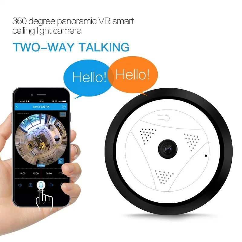 Hd Mini Cctv 360 градусов панорамный рыбий глаз IP Камера Wi-Fi Крытый Безопасности Cam