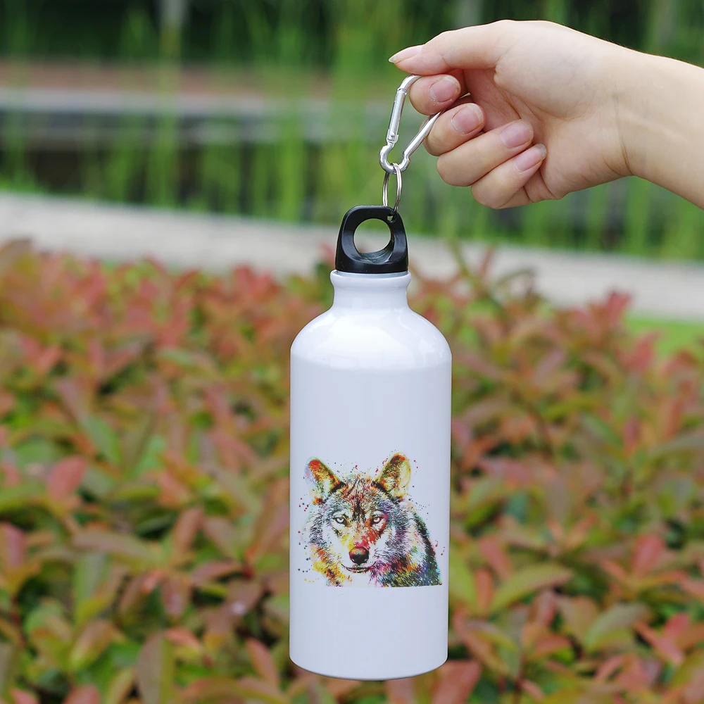 Hippo Panda Wolf Tiger Giraffe Zebra Squirrel Wild Animals Themed Water Bottle 600ml for Outdoor Sport Biking Hiking Camping | Дом и сад