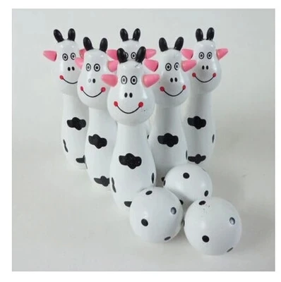 Набор деревянных мячей для боулинга с животными игрушка детей 6 контактов