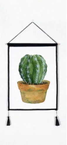 Green Contracted Simple Plants Cactus Art Room Fabrics Cotton Linen Painting House Vintage Wall Bar Home Decor Gift | Дом и сад