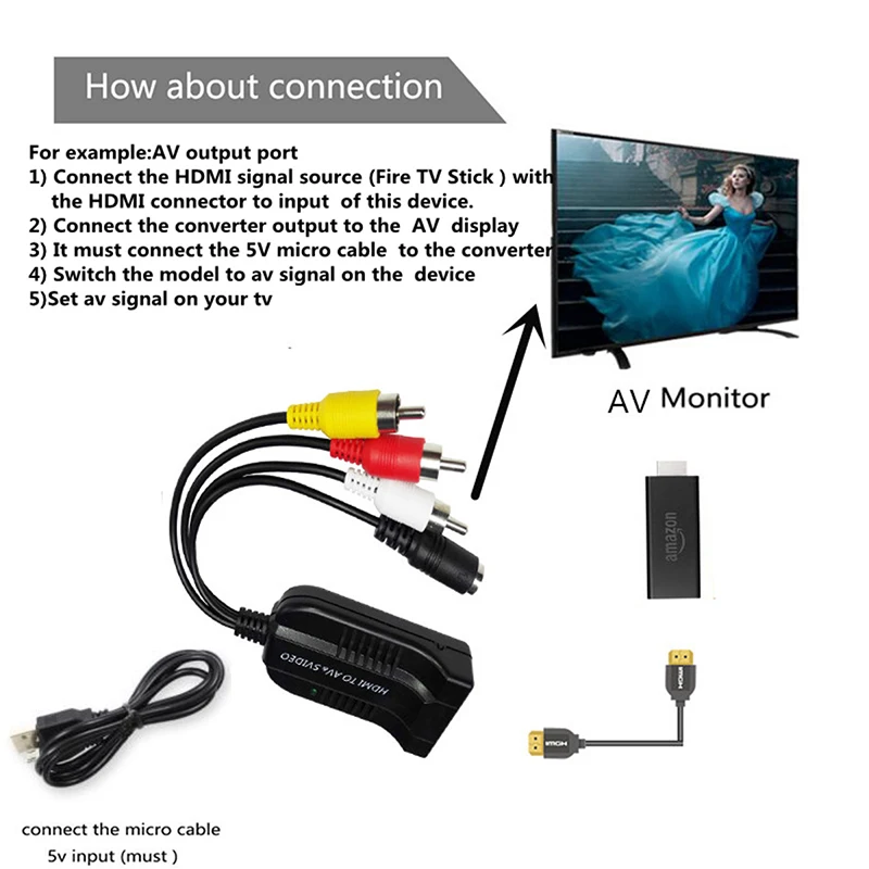 1080p HDMI К AV/S видео адаптер S-Video, hdmi2av+ s CVBS видео преобразователь, hdmi К av и svido rca