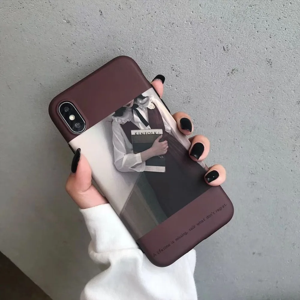 Чехол для телефона Ourpho Cold wind girl iphone 6 6s XS MAX book чехол девушек 7 8 plus X XR|Чехлы-накладки|