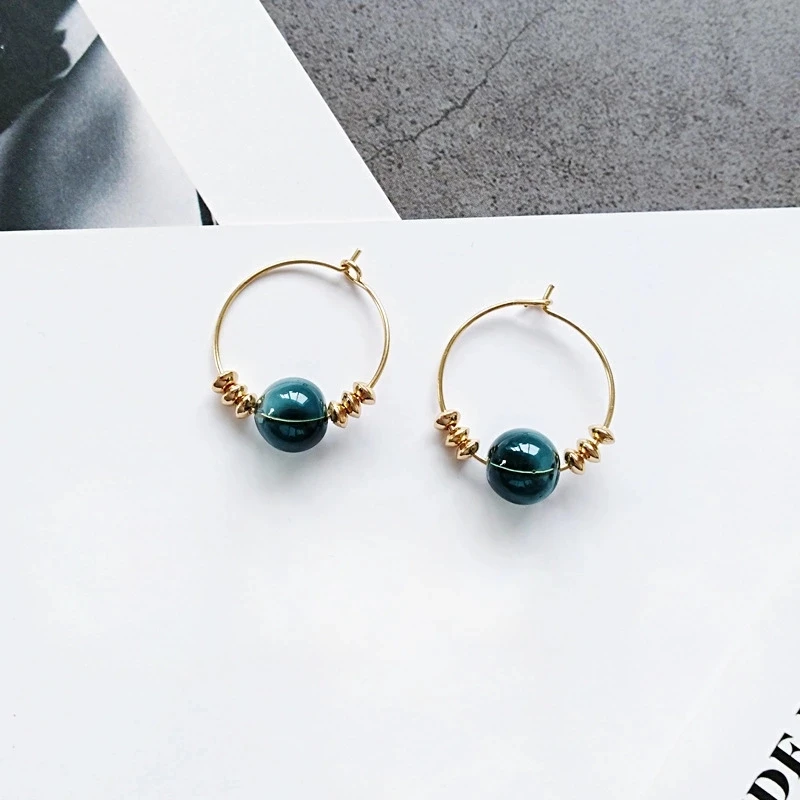 South Korea contracted creative fashion earrings wholesale geometric circular triangle gas bubbles ear ring | Украшения и