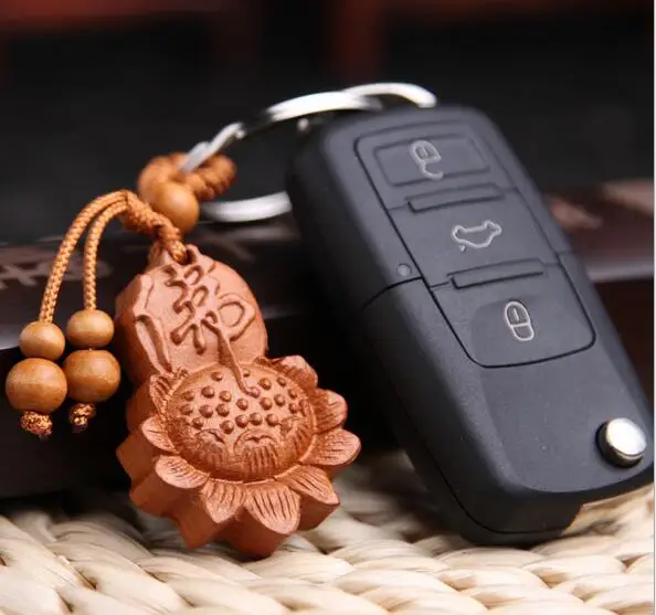 Брелок Будда lotus из натурального дерева брелок для ключей унисекс lucky flower брелки