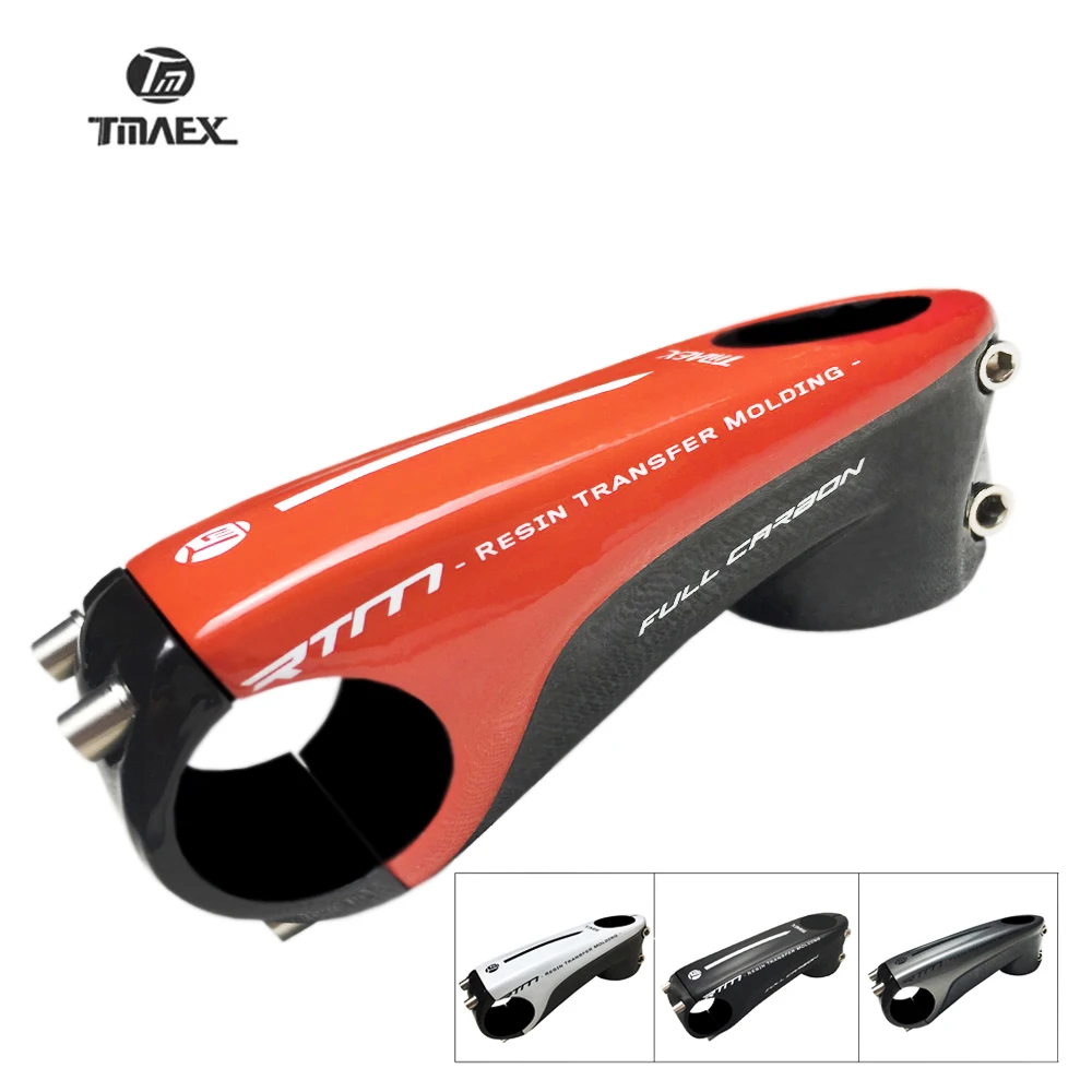 TMAEX New Model Red Full Carbon Stem Bicycle Road Bicycle Stems Mountain Bike Stem Bicycle Parts 31.8*80/90/100/110MM Ultralight