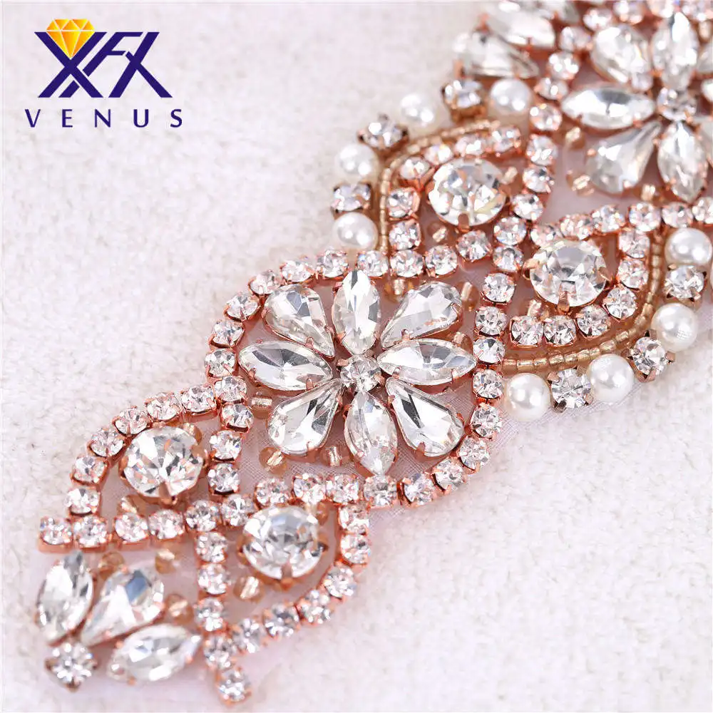 XINFANGXIU Wedding sash belt Rhinestone appliques bridal headband Applique for wedidng dress beg decorations | Дом и сад