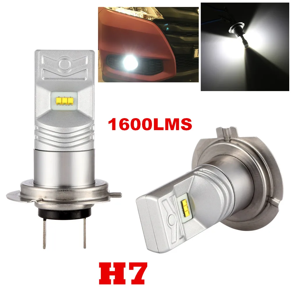 2 шт. Сверхъяркие белые светодиодные лампы H7 PX26D 6000 К 80 Вт|h7 px26d|super brightwhite h7 bulb |