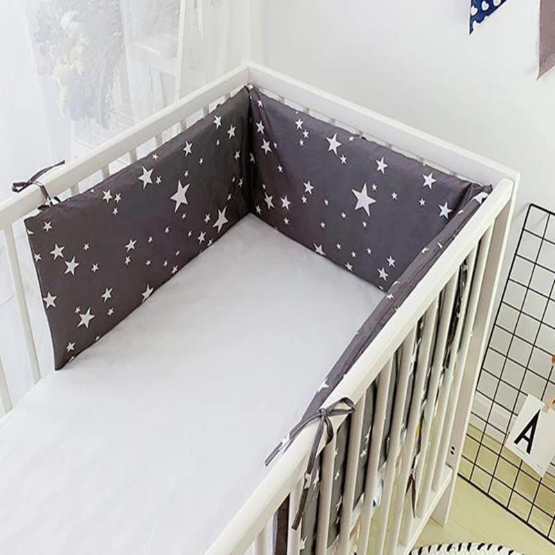 180CM Baby Bed Bumpers Cotton Print U-Shaped Crib Around Cot Protector Cushion Infant Anti-collision Pillow Newborn Room Decor