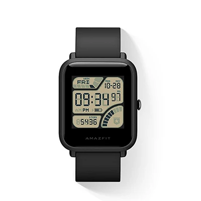 Black Оригинальные Смарт-часы Xiaomi Amazfit Bip, фитнес-трекер, gps, умные часы, IP68, водонепроницаемые, 45 дней, срок службы батареи, пульсометр - Цвет: Black