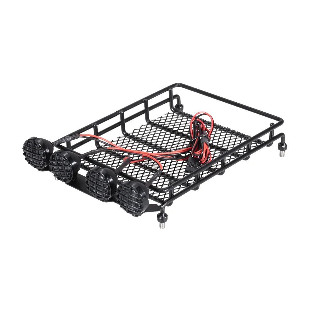 Металлический багажник на крышу рулонная клетка со светодиодом для 1/10 RC Crawer Axial