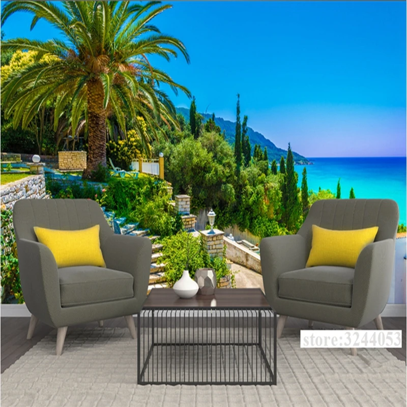 

Customize Photo Wallpaper Murals Greek Island Wall Murals Scenery Wall Murals Scenery Embossed Bedroom Study Bathroom Kitchen TV