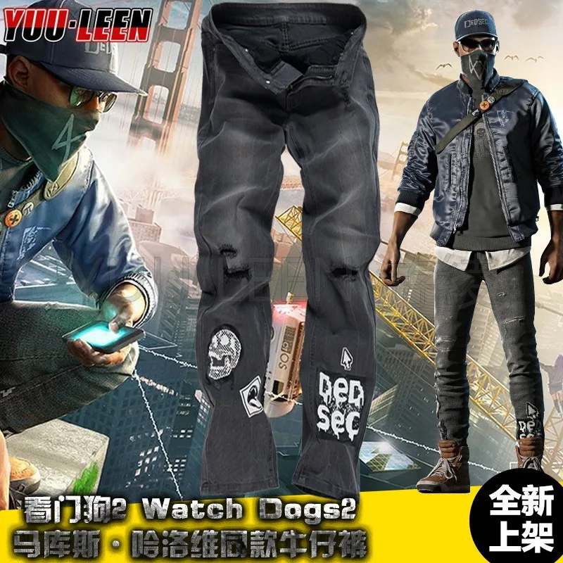 Модные мужские брюки Часы Собаки 2 Маркус Харлоу джинсы часы собака Косплей