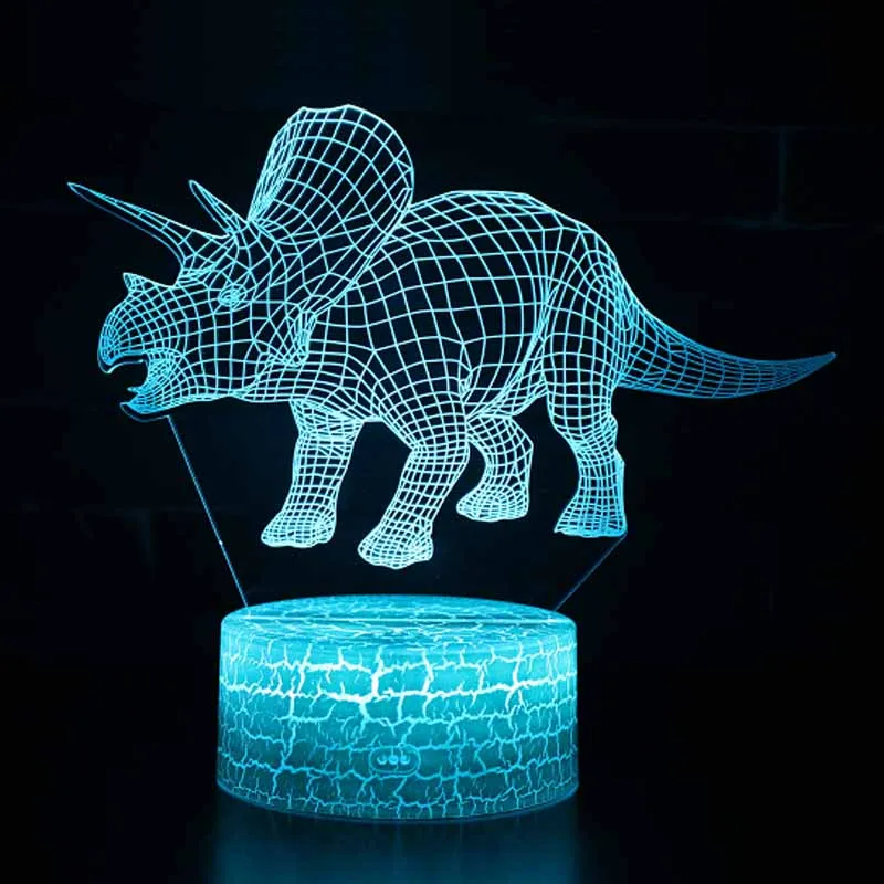 3D иллюзия динозавра Новинка игрушечная лампа 7 цветов светодиодный сенсорный Ночной светильник для сна светильник светится в темноте игрушка для мальчиков подарок на день рождения