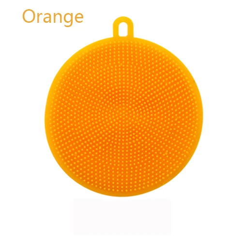 ORANGE Многофункциональное волшебное силиконовая тарелка, щетка для очистки губки горшок кастрюлю Моечные щетки Кухня бытовой очиститель топливной форсунки - Цвет: ORANGE