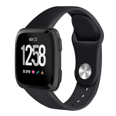 black Мягкий Силиконовый Браслет для Fitbit Versa, сменные спортивные часы-браслет, аксессуары для ремешка, ремешок для часов для Fitbit versa lite - Цвет: black