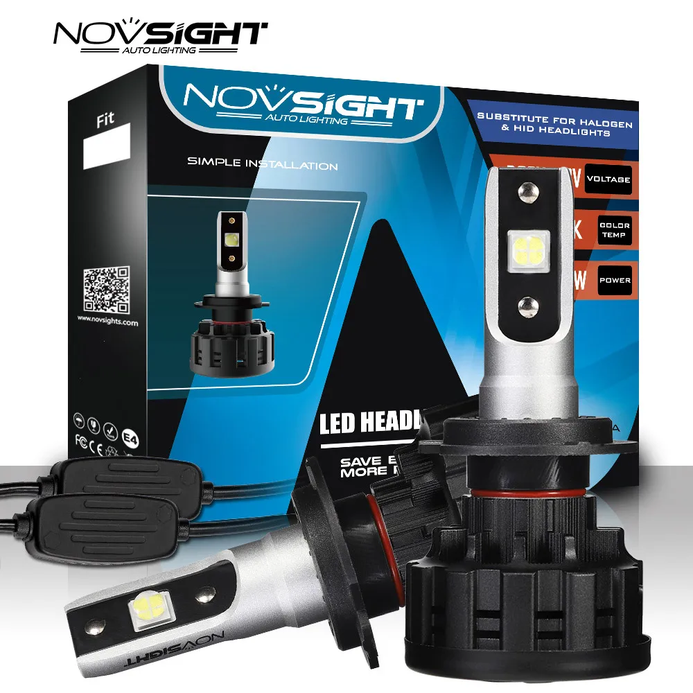 NOVSIGHT H4 LED H7 H11 H8 9006 HB4 H1 H3 HB3 H9 H13 9007 9003 HB2 Автомобильные фары светодиодные лампы 18000LM