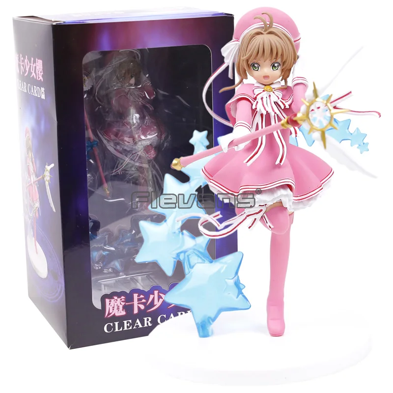 Карточка Captor Sakura прозрачная карточка Kinomoto Sakura ПВХ фигурка Коллекционная модель игрушки - Цвет: box