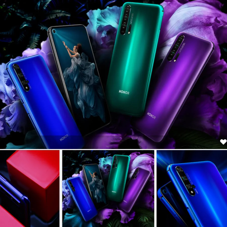 Новый мобильный телефон Honor 20 6 26 дюймов 8 ГБ ОЗУ 128 Гб ПЗУ Kirin 980 3750 мА/ч супер