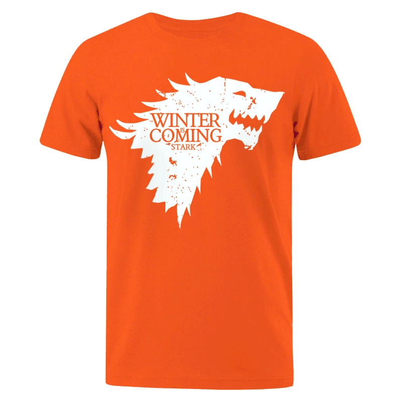 orange 5 Новинка, Мужская футболка Stark, топы Winter Is Comming, Мужская футболка, Игра престолов, мужские футболки, повседневная мужская футболка, топ, летние футболки - Цвет: orange 5