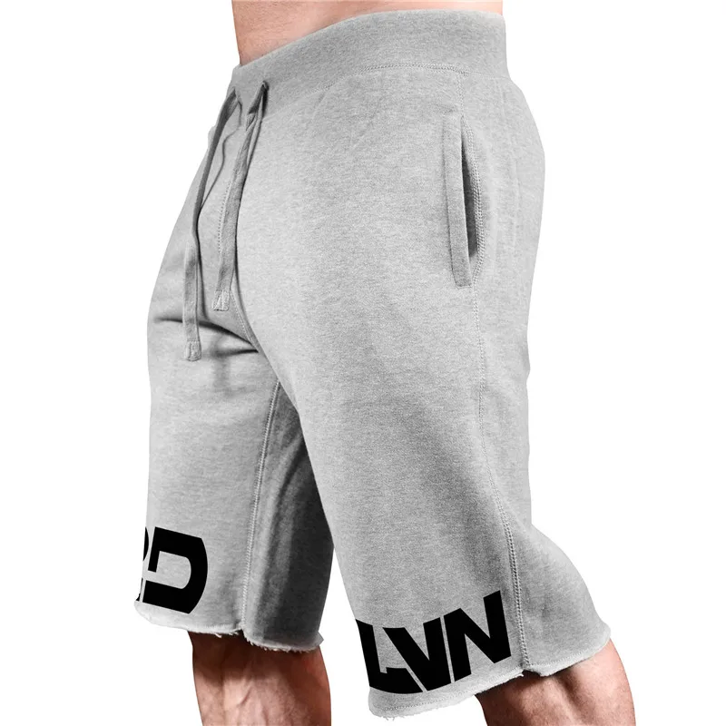 New high quality slim fit Bodybuilding mens fashion short pants new Fitness Joggers sweatpants shorts men's | Мужская одежда