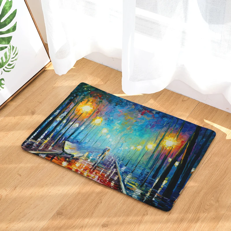 2017 масляная живопись красочные работы печать ковры Нескользящие кухонные