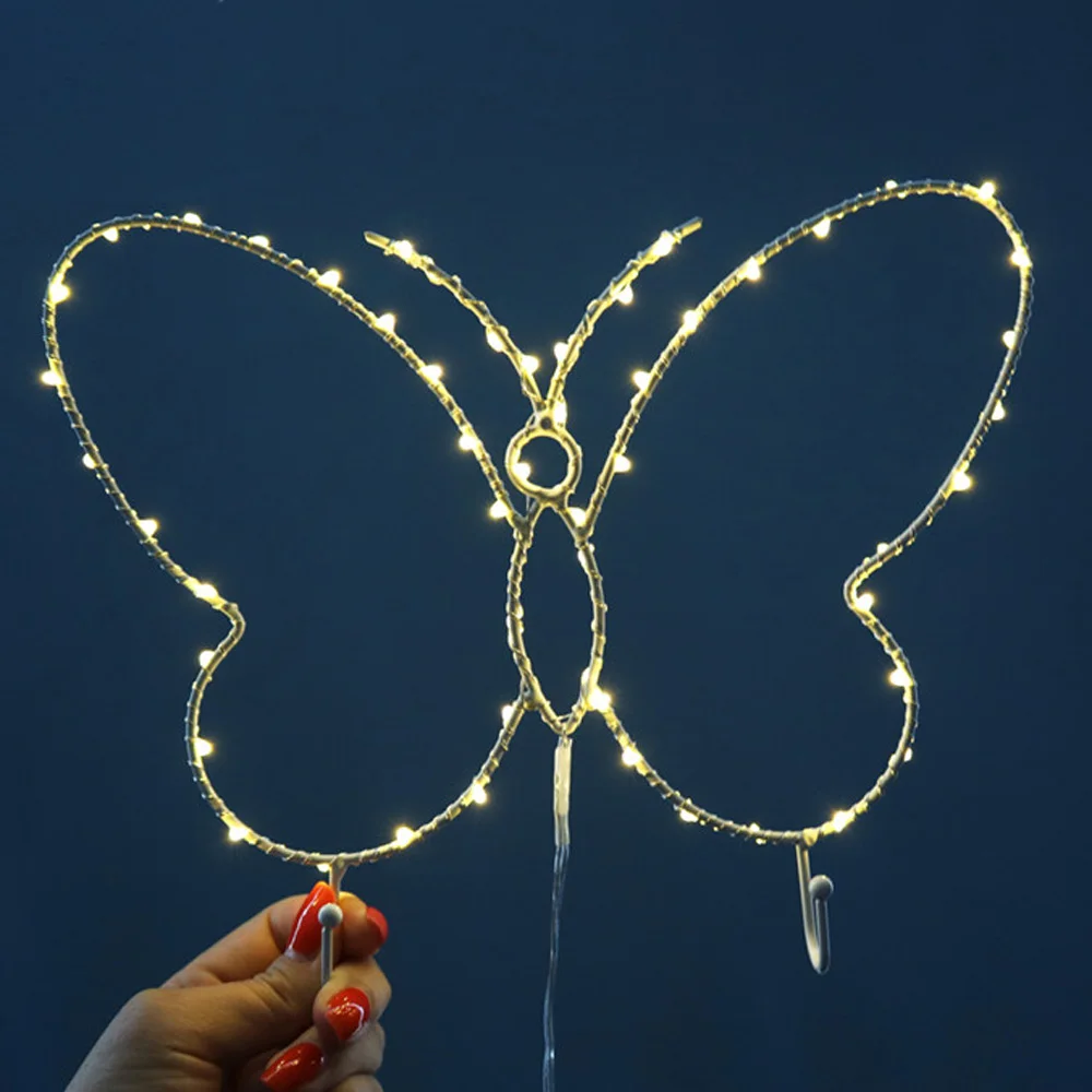 Buttterfly LED свет декоративная металлическая рама вешалка ночные светильники для