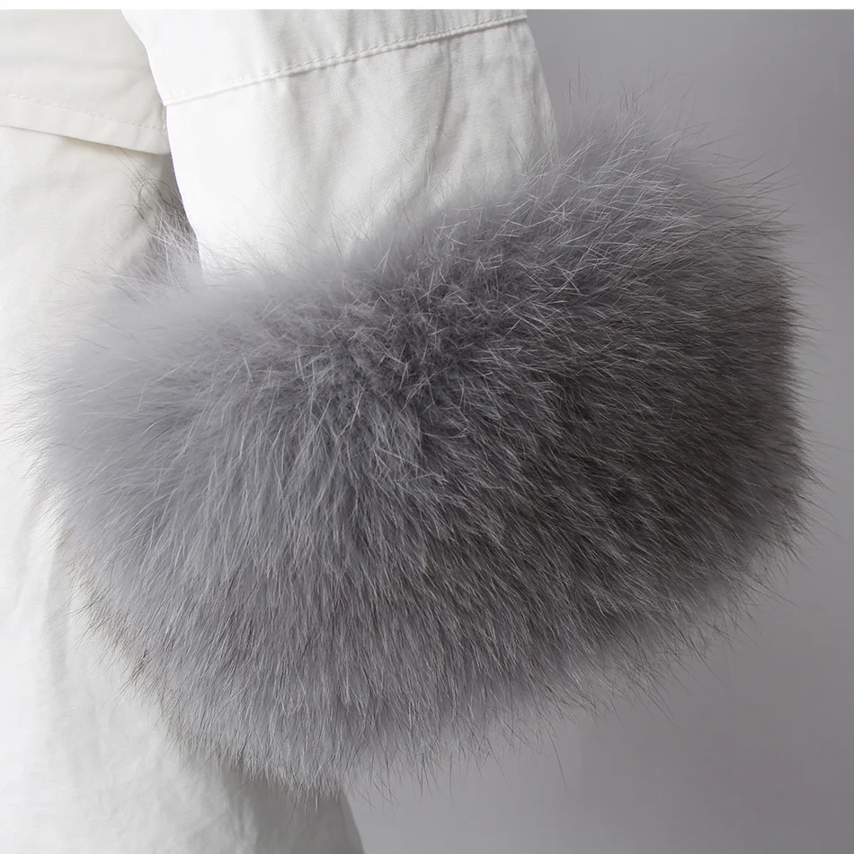 Womens Winter Parka With Real Fur 2020 New Fashion 100% natural Fox fur collar Waterproof WHITE jacket female Long Warm