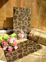 50pcslot brown leopard print paper gift bags 23127 5cm jewelry boutique gifts packaging bag kraft paper bag without handle