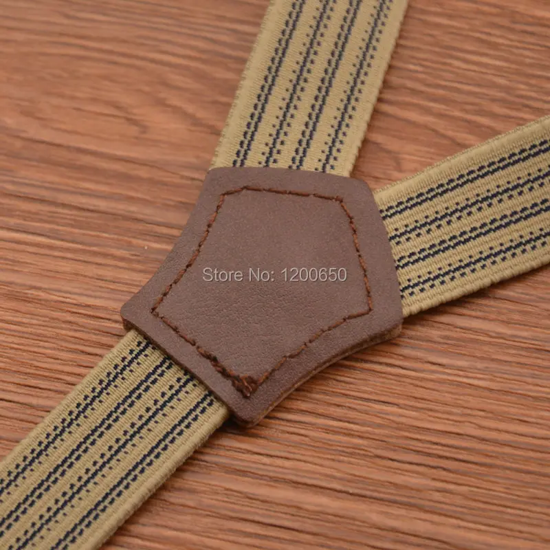 Подтяжки с 3 зажимами винтажные регулируемые бронзовые подтяжки в полоску модная