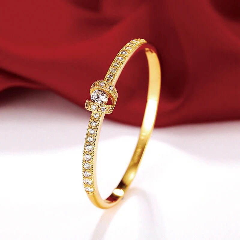 

MxGxFam модный циркониевый браслет ювелирные изделия для женщин 57 мм 24k чистое золото с покрытием AAA + без кожи аллергический никель