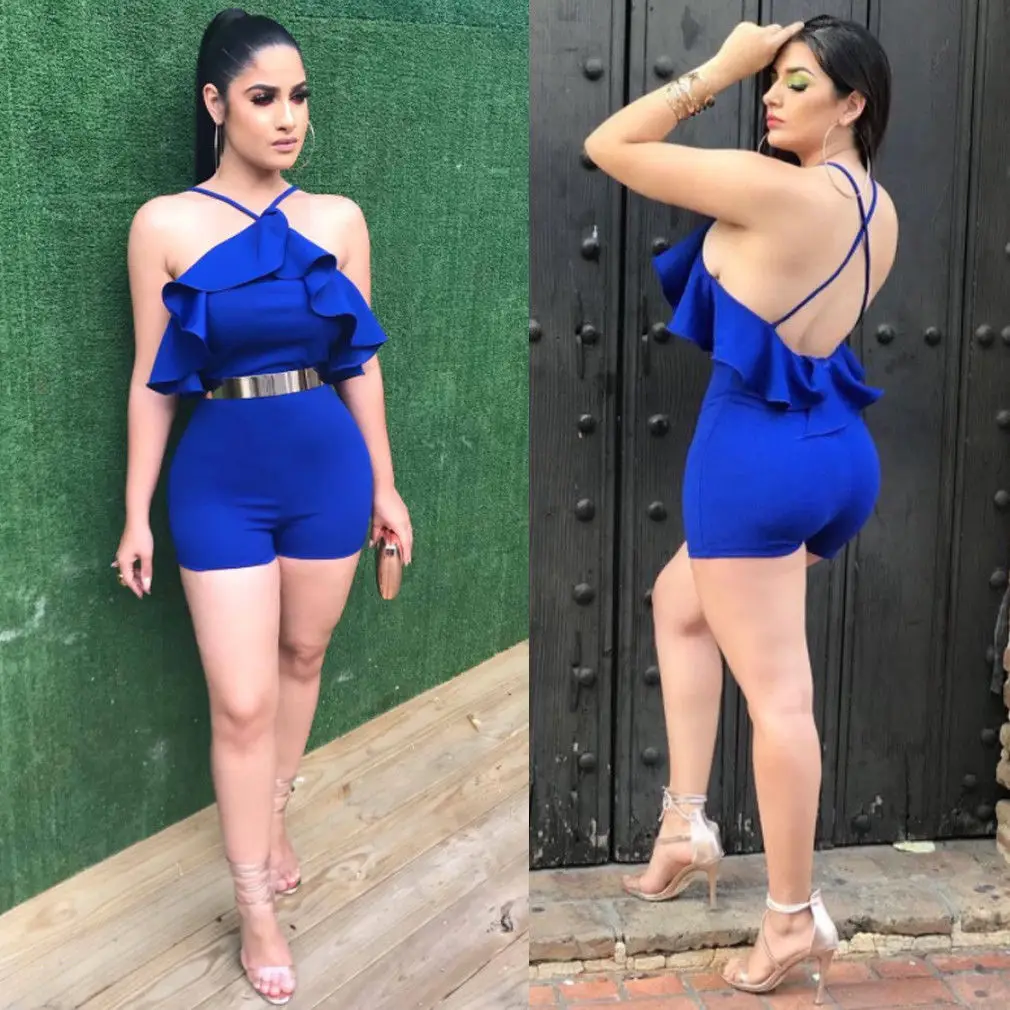 Модные пикантные Для женщин женские комбинезоны без рукавов спинки Клубная