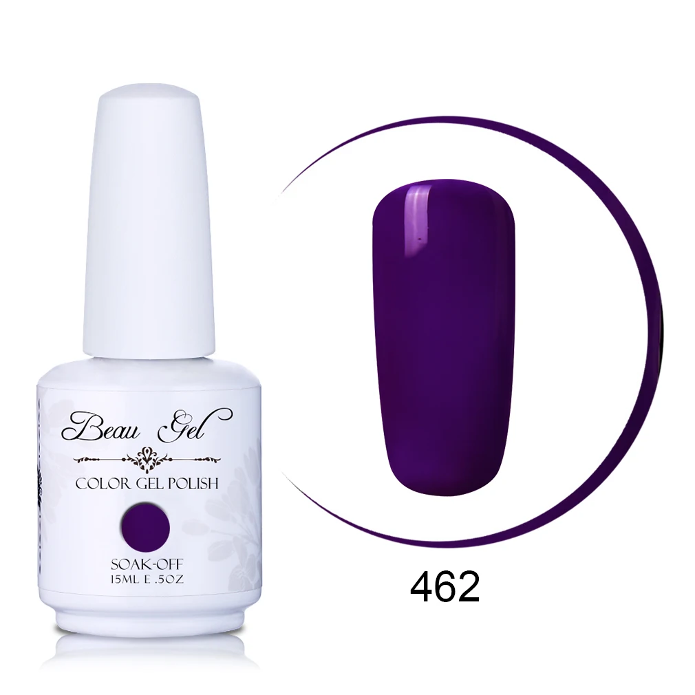 Beau Gel 15ML Nail Art Gel Varnish Semi Permanent Nail Polish Hybrid Gellak Soak Off Glitter UV Gel Nail Polish Enamel Lacquer - Цвет: GNS462