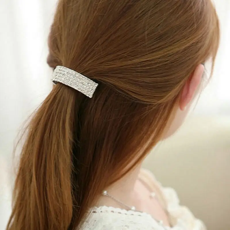 

1 pcs Lovely Rhinestone Four Rows of Square Hairpins Cute Clips for Girls Women Hairpins Headwear