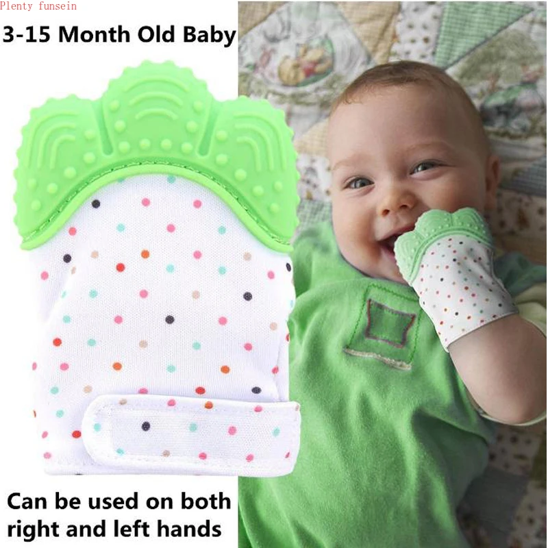 Baby'sTeething Mitten самоуспокаивающие обезболивающие перчатки ZiZi безопасный не