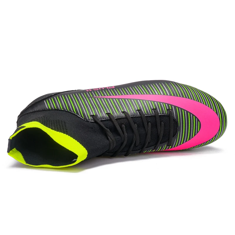 Zhenzu футбольные бутсы futsal shoes Для мужчин Дети Футбол Сапоги и ботинки для девочек с высоким голенищем высокие Обувь для футбола длинные шипы обучение Обувь для футбола спортивный Обувь Спортивная обувь