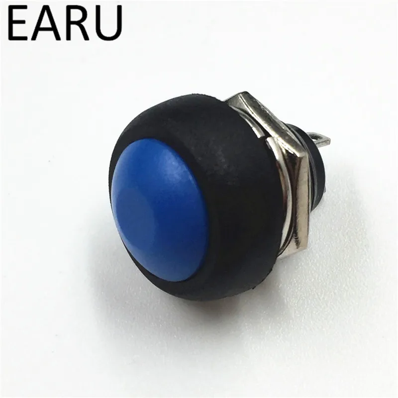 10pcs DIY Mini 12mm Momentary Waterproof Push Button Switch Horn Blue White Green Red Yellow Black 1A 250V Self-reset Wholesale |