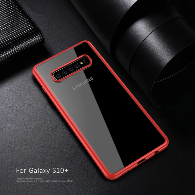 Red TCICPC для samsung S10 чехол samsung Galaxy S10 Plus чехол s силиконовая рамка прозрачность акриловый жесткий чехол для Galaxy S10E S10 Plus - Цвет: Red