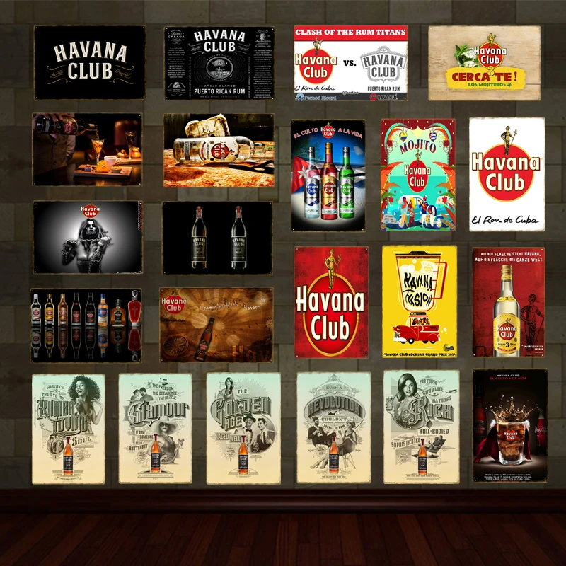Пивной металлический постер Havana Club оловянные вывески настенная живопись налет