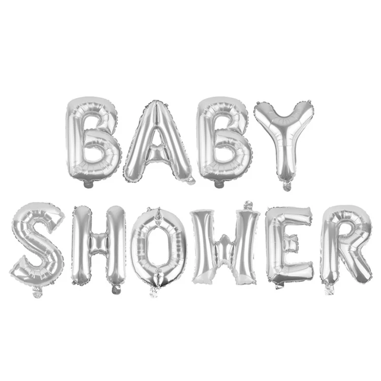 Silver baby shower LAPHIL Baby Shower баннер его мальчик девочка поставка шаров для праздников украшения для младенцев пол показать крещение Синий Розовый баллоны - Цвет: Silver baby shower