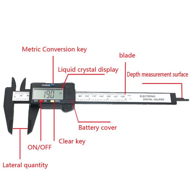 150mm Mini Electronic Digital Caliber Vernier Caliper Gauge Measuring Micrometer LCD Tool Ruler | Инструменты
