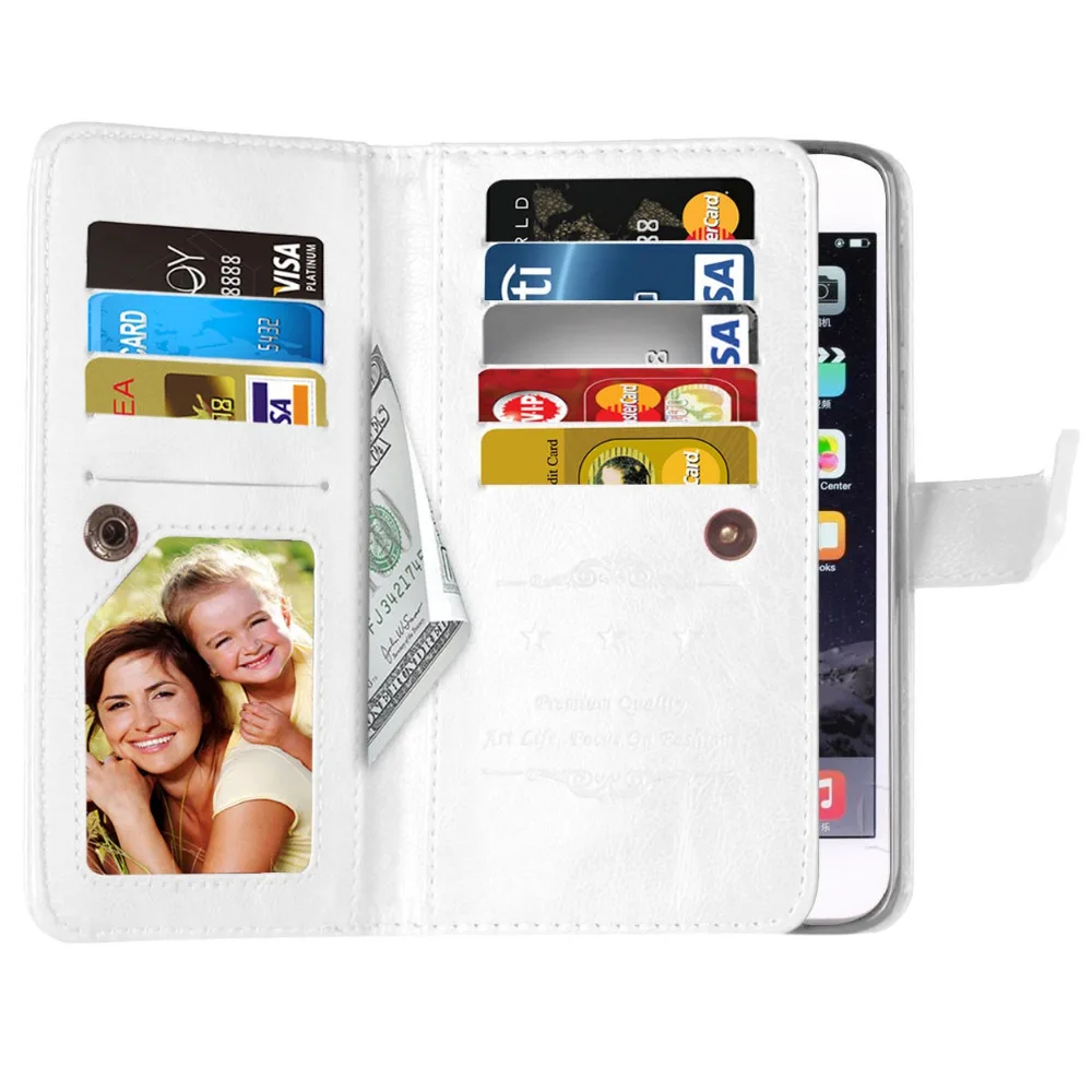 For iPhone 7 Plus Case Multi Functional 9 Card Holder Wallet Cases PU Leather Stand Phone Cover | Мобильные телефоны и